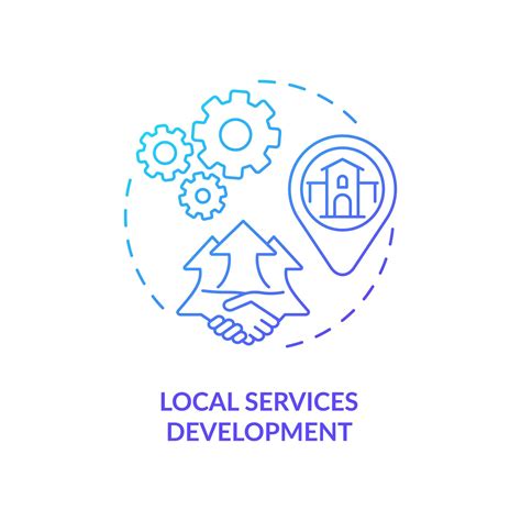 icono del concepto de desarrollo de servicios locales. estrategia de