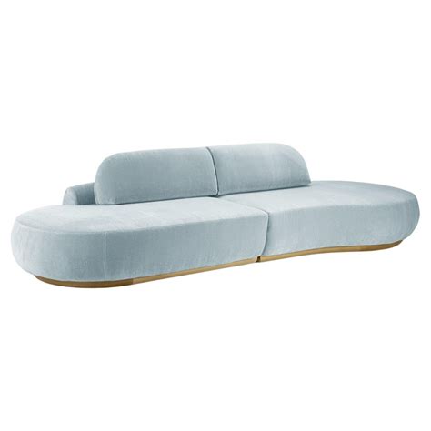 Naked Curved Sectional Sofa Piece With Natural Oak And Paris Lavanda For Sale At Stdibs