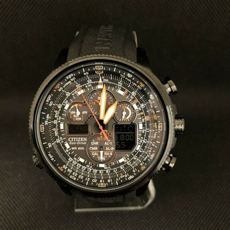 Citizen Eco Drive Promaster Navihawk A T Chrono Black Dial Mens Watch