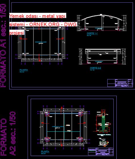 Yemek Odas Metal Yap Sistemi Dwg Projesi Autocad Projeler