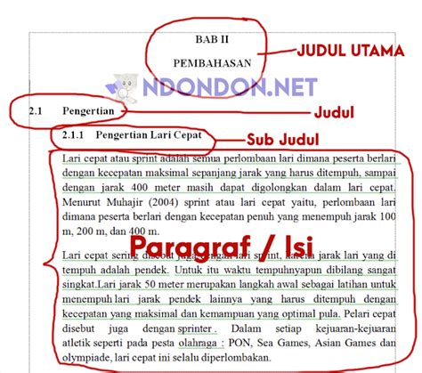 Contoh Daftar Isi Makalah Ndondon