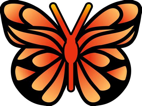 butterfly icon  insect animal design clip art  shiny orange