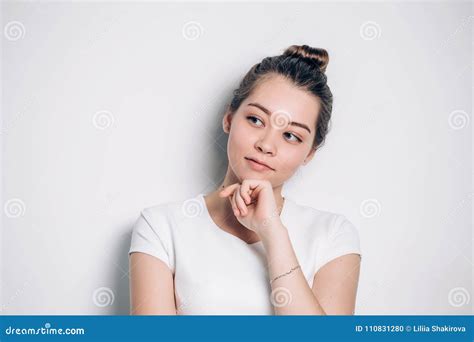 Beautiful Brunette Woman Showing Dancing Gesture Stock Photo Image Of Lady Beautiful 110831280