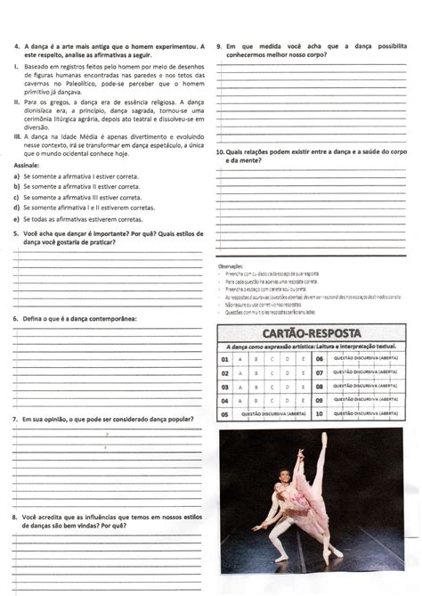 Prova De Arte 8 Ano Com Gabarito - FDPLEARN