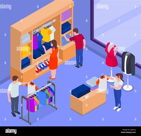 Fast Fashion Problems Isometric Infographic Composition With Indoor