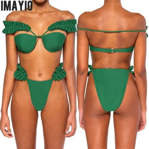 Aliexpress Buy Imayio Ruffle Flounce Bikini Set Women High