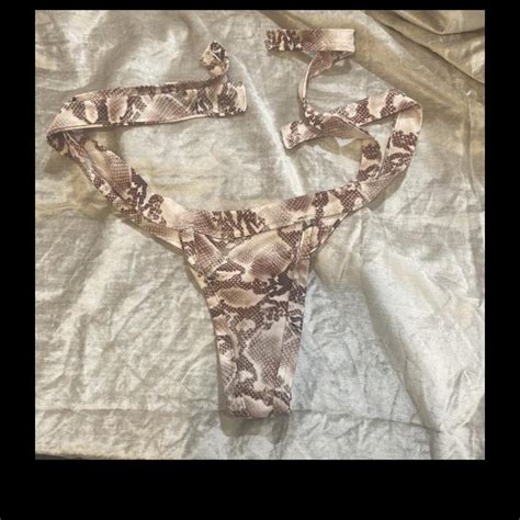 Snake Skin Print Brazilian Bikini G String Brand Depop