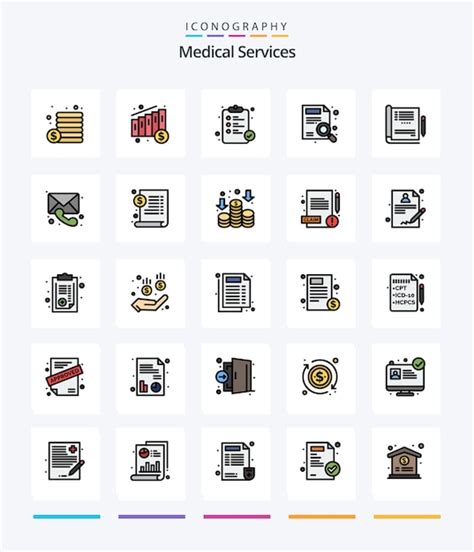 Premium Vector Creative Medical Services Line Filled Icon Pack