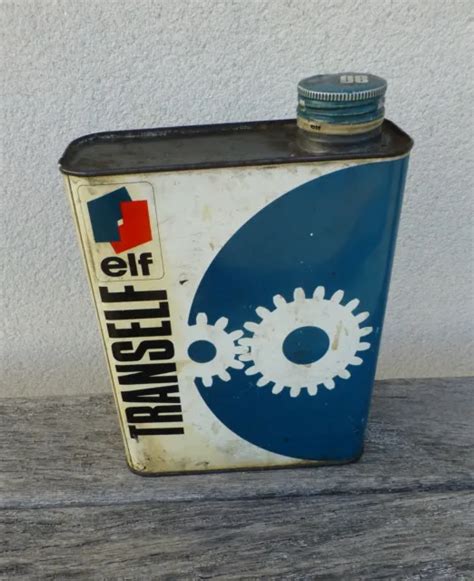 Ancien Bidon Huile Elf Tranself Oil Can Deco Garage Automobilia Eur