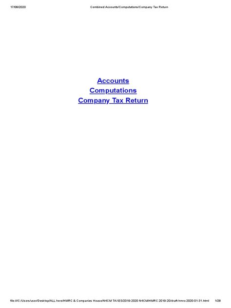 company tax return ct  united kingdom corporation tax tax