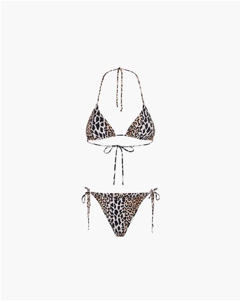 REINA OLGA Leopard Print Triangle Bikini Set Leopardo Editorialist