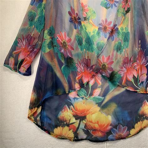 Vintage Lingerie Sheer Floral Shall Gown Top All Hour Gem