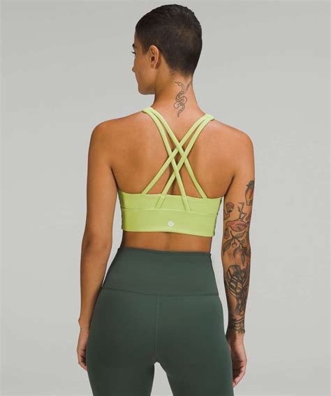 Lululemon Energy High Neck Longline Ribbed Luxtreme Bra Medium Support B D Cups Wasabi