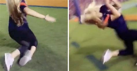 I Got It Blonde Tries Epic Football Catch In Front Of Thousands But Gets A BIG Surprise
