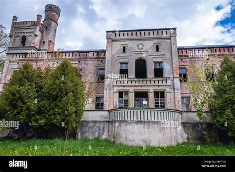 Abandoned Gothic Revival Palace In Drezewo Village In West Pomeranian