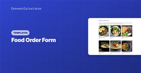 Food Order Form Convertcalculator