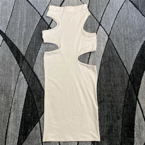 Maxi Nude Skirt With Side Cut Outs Nude Skirt Depop