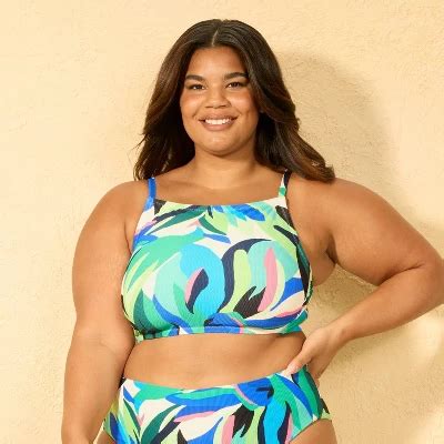 Swimsuits For All Women S Longline High Neck Bikini Top Plus Sizes
