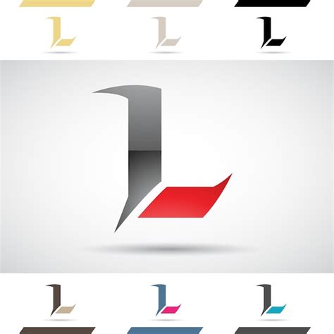 Icono De Logotipo Brillante Abstracto Negro Y Rojo De Una Letra