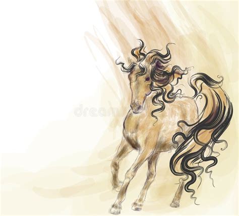 Hand Drawn Running Horse Stock Vector Illustration Of Drawing 31200103