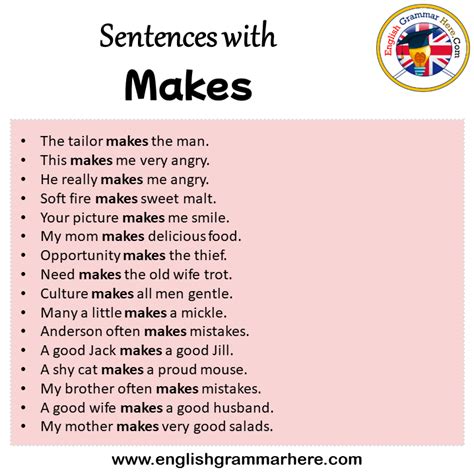 Sentences with Makes, Makes in a Sentence in English, Sentences For ...
