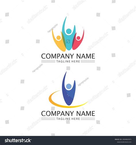 Human People Logo Design Community Care Stock Vector Royalty Free