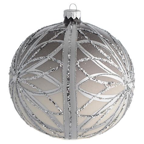 Bola De Navidad Plateada Con Glitters 150 Mm Venta Online En Holyart