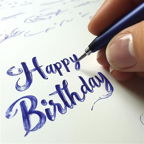 hand writing happy birthday premium ai generated image