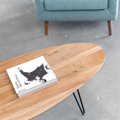 Walnut Mid Century Surfboard Coffee Table | Surfboard coffee table