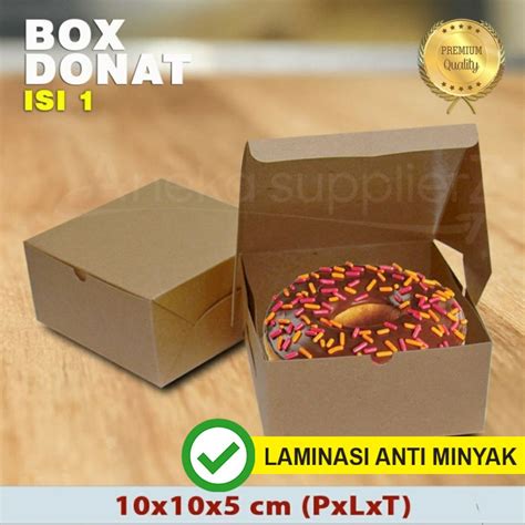 Jual Kotak Dus Box Donat Kraft Coklat Isi Pc Shopee Indonesia