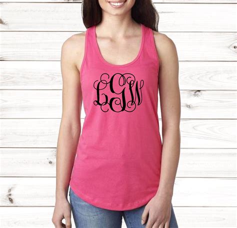 Monogram Pink Tank Top By Southernsugarstudio On Etsy Monogrammed