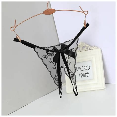 Sexy Women Open Crotch Underwear Full Lace Erotic Perspective Thong Panties Transparent Lingerie