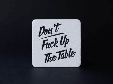 Don T Fuck Up The Table Letterpress Coasters Etsy