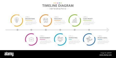 Infografik Vorlage für Unternehmen 6 Schritte Moderne Zeitleiste