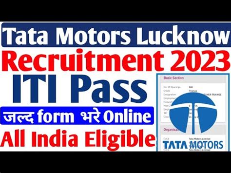 Tata Motors Lucknow Ll Tata Motors Latest Vacancy Ll