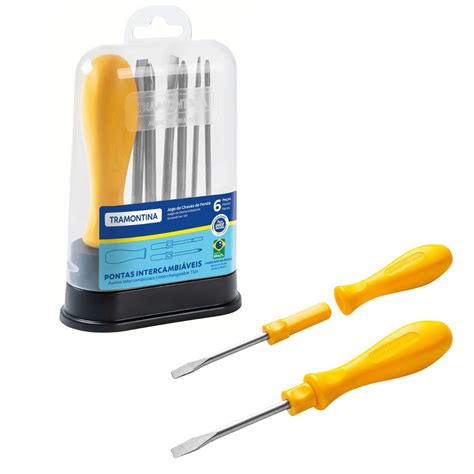 Kit Chave De Fenda E Philips Tramontina - kit de chaves de fenda e philips com 6 peças Tramontina 41110506