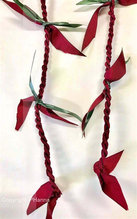 3 Red Ti Leaf Ribbon Lei,hawaiian Wedding Lei,birthday Leis,handmade on ...