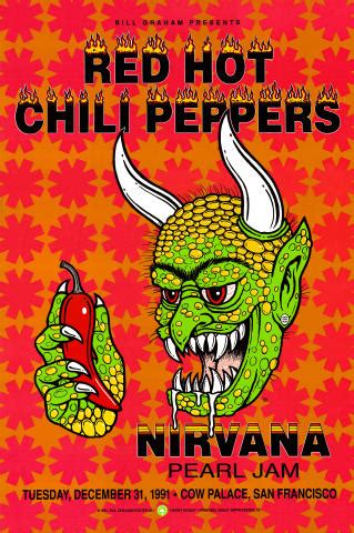 Red Hot Chili Peppers Vintage Concert Poster From Cow Palace Dec At Wolfgang S