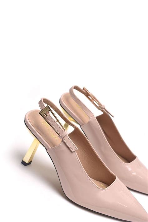 Giày Cao Gót Nude Slingback cm Giày Cao Gót Big Size Giày Nữ Merly