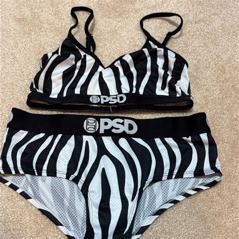 PSD Intimates Sleepwear Psd Black And White Zebra Print Lingerie