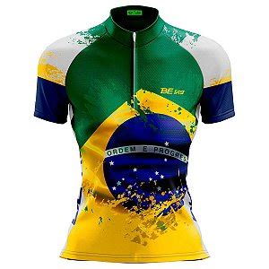 Camisa Ciclismo Masculina Mountain Bike Manga Curta Sele O Brasil Sem