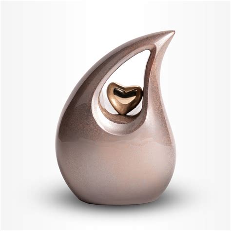 Teardrop Urn Groot 3 Liter Roze Goudkleurig Urn Store