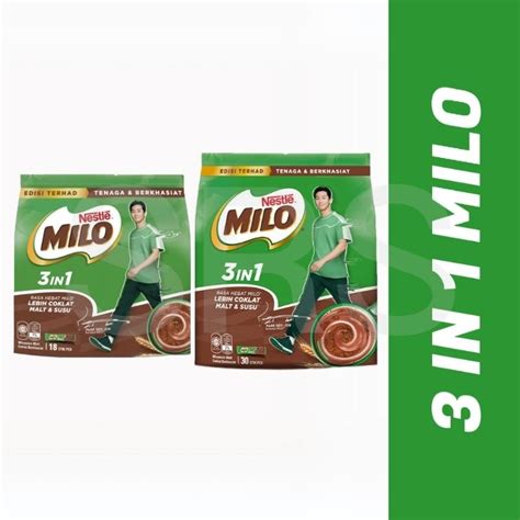 Nestle MILO Activ Go Chocolate Malt Powder 3 In 1 18 30 Stick