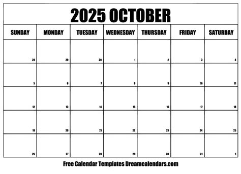 Calendar 2025 Calendar October 2025 - Shane A. Craig