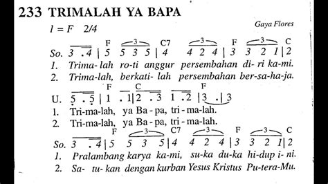 Trimalah Ya Bapa | Lagu Persembahan | Lagu Rohani Katolik Acordes ...