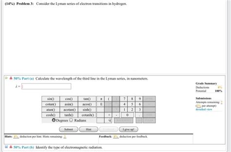 Solved Consider the Lyman series of electron transitions in | Chegg.com