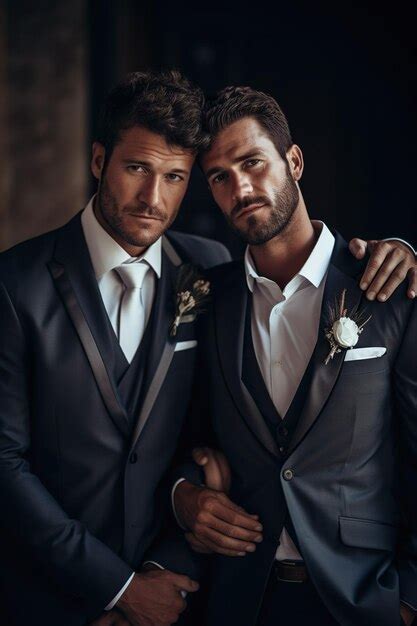 Premium AI Image Pareja De Chicos Gay En El Dia De Su Boda LGTBY