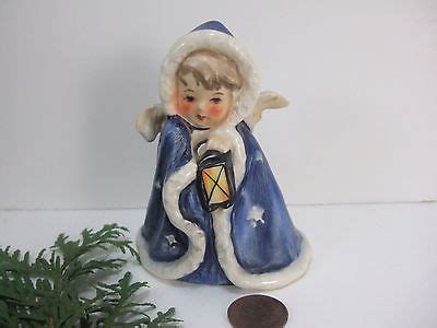 Vintage Robson Angel Lantern Figurine Blue White Goebel