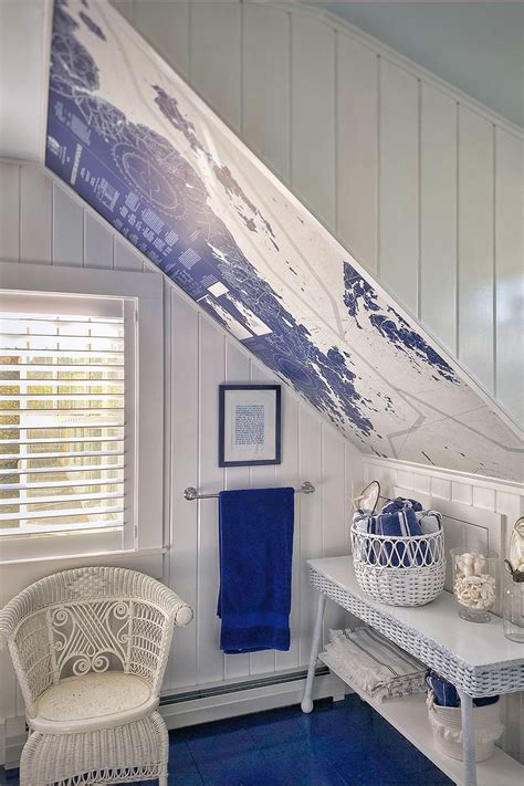 Nautical Bathroom & Powder Room Gallery — Nautical Chart Wallpaper The ...