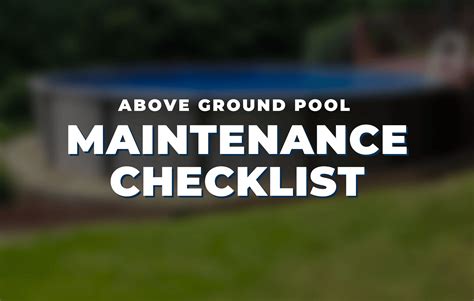 how to take care of above ground pool